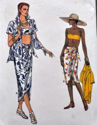 9298 EZ VOGUE LOOSE SHAPE SHIRT, WRAP TIE SKIRT, BRA PATTERN  6-10; 12-16 choice